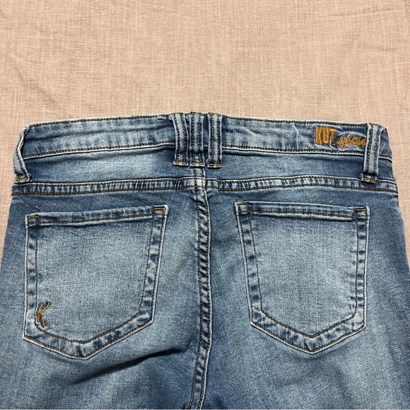 Kut from the Kloth Blue Straight Leg Jeans Size 4 Relaxed Boyfriend Distressed - Picture 7 of 8